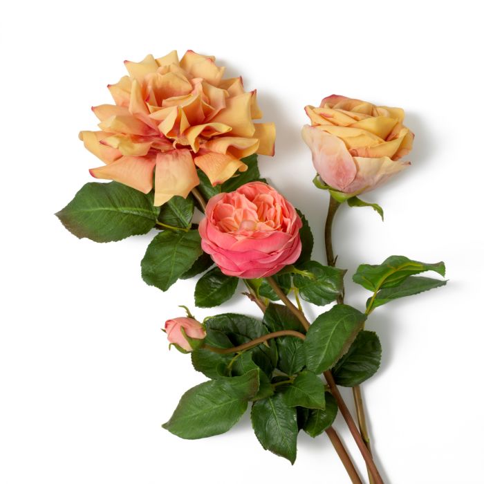 Bouquet of Roses Real Touch 72 pcs/3 Varieties-Peach Tone