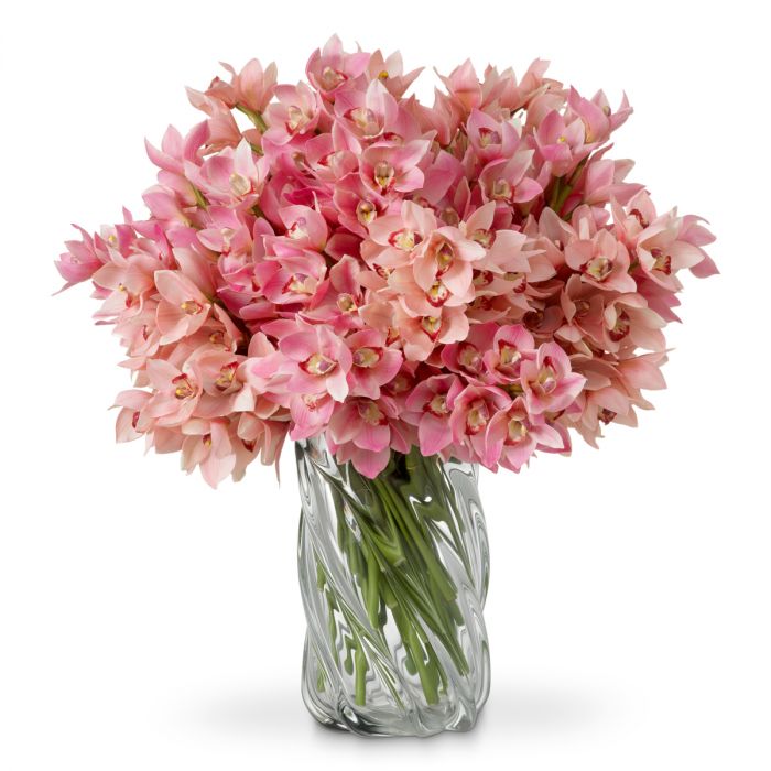 Bouquet of Cymbidium Orchids Real Touch 36 pcs Pink & Peach Tones