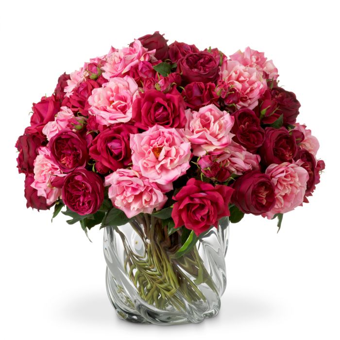 Bouquet of Roses Real Touch 72 pcs/3 Varieties-Red & Pink Tones