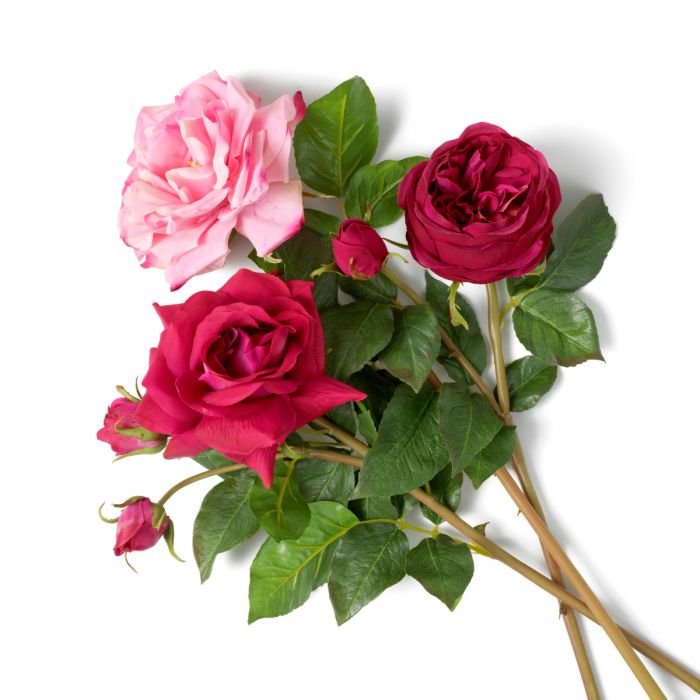 Bouquet of Roses Real Touch 72 pcs/3 Varieties-Red & Pink Tones