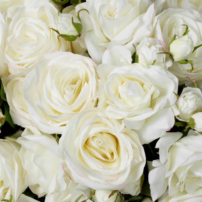 Bouquet of Roses Real Touch 72 pcs/2 Varieties-White Tone