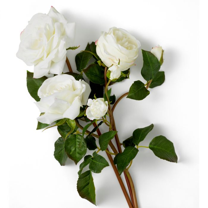 Bouquet of Roses Real Touch 72 pcs/3 Varieties-White Tones